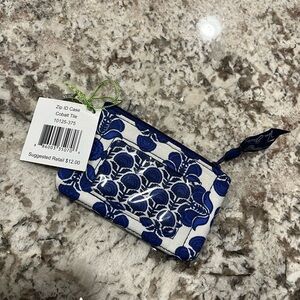 Vera Bradley Cobalt Tile  Key & Card Holder RETIRED